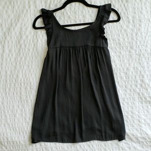 NWT: LOFT Black Ruffle-Sleeve Tank